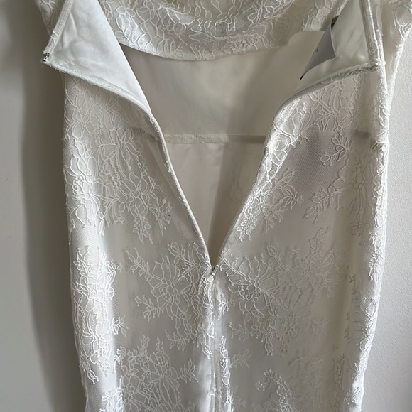 BHLDN Amsale Connie Lace Midi Slip Dress Size 6 Cowl Neck White NWT - Picture 10 of 17